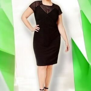 Calvin Klein ‘Plus Size Illusion Banded Sheath Dress’ in Black Size 16W